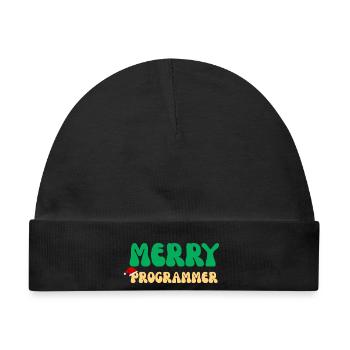 Frohe Programmierer-Weihnachten Lustiges Coding-Tech-Geschenk - Baby Premium Organic Mütze - Schwarz - Vorne