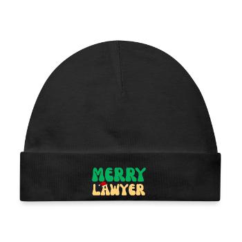 Fröhlicher Anwalt Weihnachtspullover Lustiges Anwaltsweihnachten - Baby Premium Organic Mütze - Schwarz - Vorne