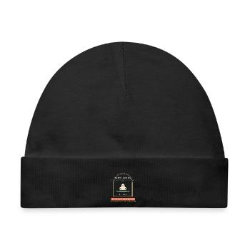 Slow Living Faultier - Akku 1% - Baby Premium Organic Mütze - Schwarz - Vorne