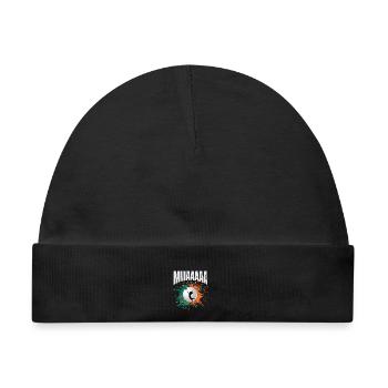 Miiaaaaa! Volleyball Ruf – Farbklecks Ball - Baby Premium Organic Mütze - Schwarz - Vorne