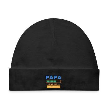 Papa Loading – Baby kommt 2027 - Baby Premium Organic Mütze - Schwarz - Vorne