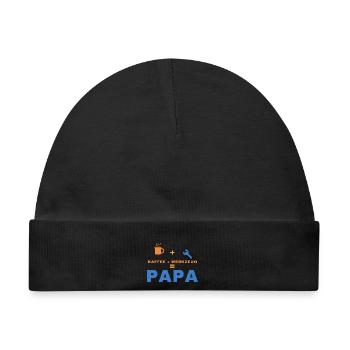 Kaffee + Werkzeug = Papa – Geschenk für Papa - Baby Premium Organic Mütze - Schwarz - Vorne