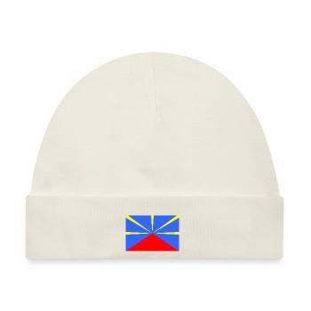 Reunion – Strahlende Flagge auf blauem Hintergrund - Baby Premium Organic Mütze - Naturweiß - Vorne
