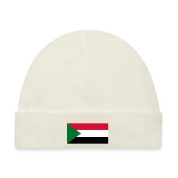 Sudan – Flaggenwappen, dreieckiges Emblem - Baby Premium Organic Mütze - Naturweiß - Vorne