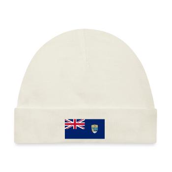 Saint-Helena-Inseln – Inselflagge und Wappen - Baby Premium Organic Mütze - Naturweiß - Vorne