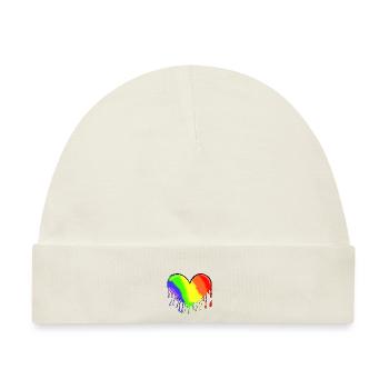 Regenbogenherz - Baby Premium Organic Mütze - Naturweiß - Vorne