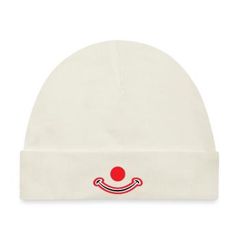 Clowngesicht mit roter Nase. Clownsgesicht - Baby Premium Organic Mütze - Naturweiß - Vorne