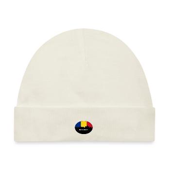 Bukarest Rumänien Flagge Skyline Silhouette Reisen - Baby Premium Organic Mütze - Naturweiß - Vorne