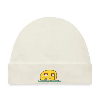 WOHNWAGEN. VAN. VAN. CAMPING CAR. - CAMPING. - ICH WAR HIER. - HUMOR. - Baby Premium Organic Mütze - Naturweiß - Vorne