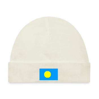Palau – Sonnenflagge auf blauem Hintergrund - Baby Premium Organic Mütze - Naturweiß - Vorne