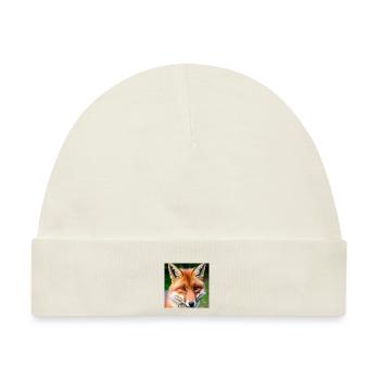 Blattfuchs mit durchdringendem Blick - Baby Premium Organic Mütze - Naturweiß - Vorne