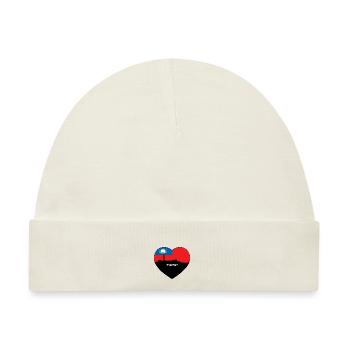 Taipeh Taiwan Flagge Skyline Reise Souvenir - Baby Premium Organic Mütze - Naturweiß - Vorne