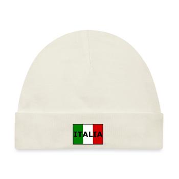 Italienische Flaggen-Typografie - Baby Premium Organic Mütze - Naturweiß - Vorne