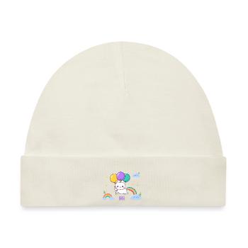 Pastel Kitty Einhornballons - Baby Premium Organic Mütze - Naturweiß - Vorne