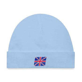 UK GB Flag 3-color - Baby Premium Organic Mütze - Hellblau - Vorne