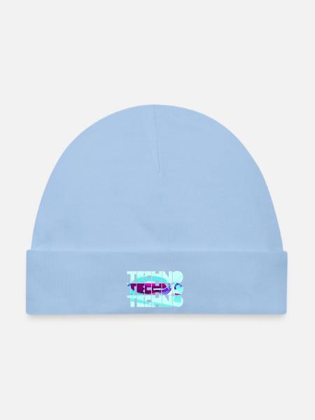 Techno Neon Muster - Baby Premium Organic Mütze - Hellblau