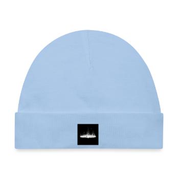 Nebulae Feuer-Silhouette auf Dunkelgrau - Baby Premium Organic Mütze - Hellblau - Vorne