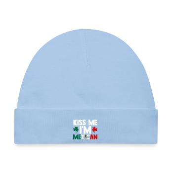 Kiss Me I Am Mexican Mexico - Baby Premium Organic Mütze - Hellblau - Vorne