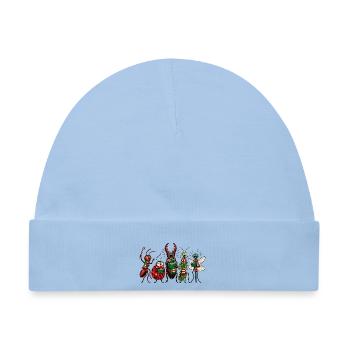Christmas Bugs – Lustige, festliche Comic-Insektentruppe - Baby Premium Organic Mütze - Hellblau - Vorne