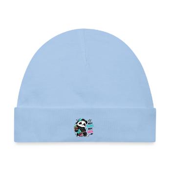 Panda Skate: Mein Tempo Mein Weg - Baby Premium Organic Mütze - Hellblau - Vorne