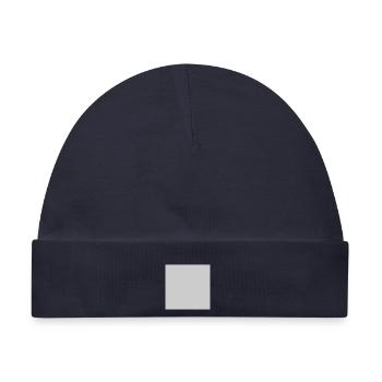 Quatrat in Grau - Baby Premium Organic Mütze - Navy - Vorne