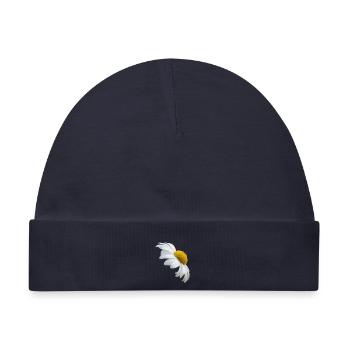 Margeriten Margerite weiße Blume Gänseblume - Baby Premium Organic Mütze - Navy - Vorne