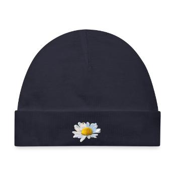 Margeriten Margerite weiße Blume Gänseblume - Baby Premium Organic Mütze - Navy - Vorne