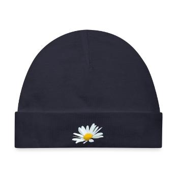 Margerite Gänseblume weiße Blume Margeriten - Baby Premium Organic Mütze - Navy - Vorne
