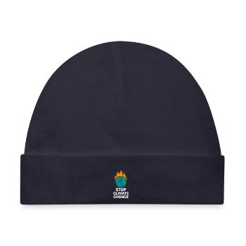 Erde in Flammen Stoppt Klimawandel - Baby Premium Organic Mütze - Navy - Vorne