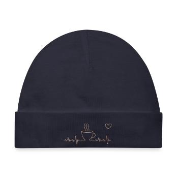 Heartbeat Kaffee - Baby Premium Organic Mütze - Navy - Vorne