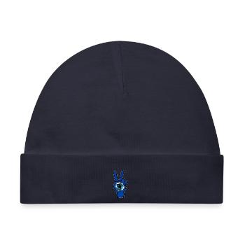 Nazar Frieden Victory Symbol used - Baby Premium Organic Mütze - Navy - Vorne