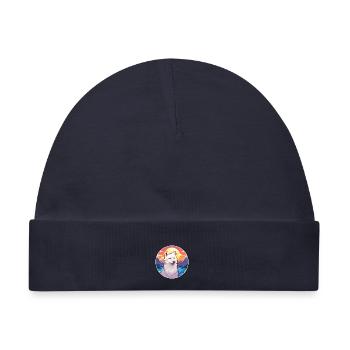 Arktischer Wolf Bunte Aquarell-Karikatur Kawaii Haustier - Baby Premium Organic Mütze - Navy - Vorne