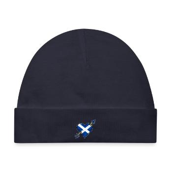 Schottland Flagge Herz mit Pfeil used look - Baby Premium Organic Mütze - Navy - Vorne