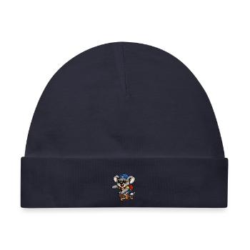 Koala beim Skateboarding – Cooler Skater - Baby Premium Organic Mütze - Navy - Vorne