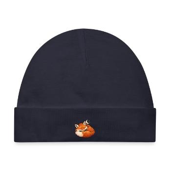 Schlafender Fuchs Mondtraum - Baby Premium Organic Mütze - Navy - Vorne