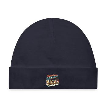 Weihnachts Schlittenteam Corgis - Baby Premium Organic Mütze - Navy - Vorne