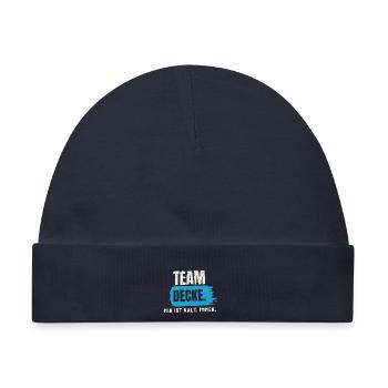 Team Decke – mir ist kalt - Baby Premium Organic Mütze - Navy - Vorne