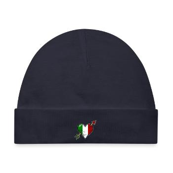 Italien Flagge Herz mit Pfeil used look - Baby Premium Organic Mütze - Navy - Vorne