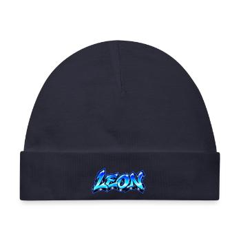 LEON Graffiti Name Street Art Hip Hop 3D - Baby Premium Organic Mütze - Navy - Vorne