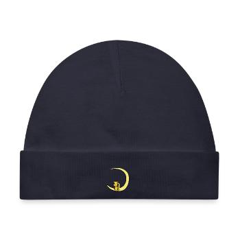 Moon and Tuba – Tubaspieler-Musik-T-Shirt - Baby Premium Organic Mütze - Navy - Vorne
