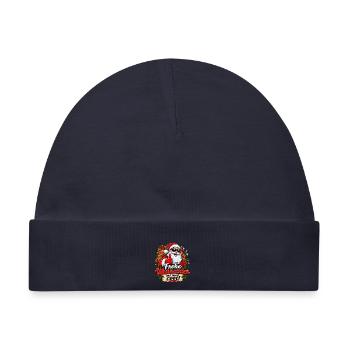 Cooler Weihnachts-Santa mit Geschenken - Baby Premium Organic Mütze - Navy - Vorne
