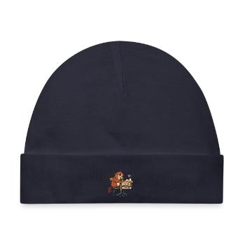 Holz All Inclusive Biber im Café - Baby Premium Organic Mütze - Navy - Vorne