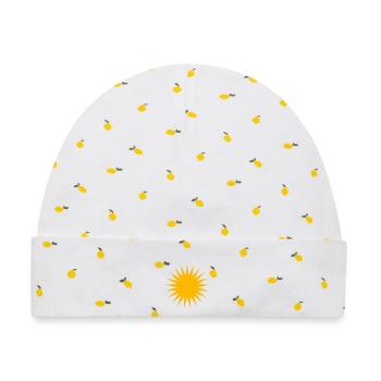 Kurdische Sonne Symbol - Baby Premium Organic Mütze - Weiß/Zitronengelb - Vorne