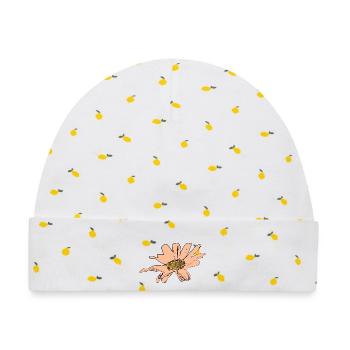 Muttertags Geschenk Mutter Muttertag Geschenkidee  - Baby Premium Organic Mütze - Weiß/Zitronengelb - Vorne