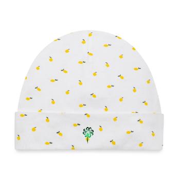 Kleeblatt Symbol Keltische Symbole - Baby Premium Organic Mütze - Weiß/Zitronengelb - Vorne