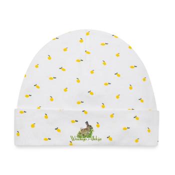 Frohe Ostern - Baby Premium Organic Mütze - Weiß/Zitronengelb - Vorne