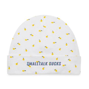SMALLTALK SUCKS - Spread it! - Baby Premium Organic Mütze - Weiß/Zitronengelb - Vorne