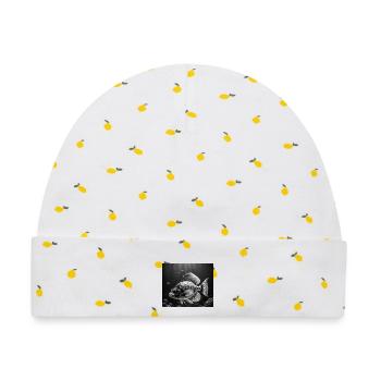 Detaillierte schwarz-weiße Koi - Baby Premium Organic Mütze - Weiß/Zitronengelb - Vorne