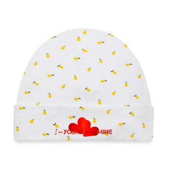 my valentine Happy valentine - Baby Premium Organic Mütze - Weiß/Zitronengelb - Vorne
