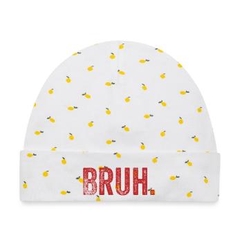 Bruh Funny Saying - Baby Premium Organic Mütze - Weiß/Zitronengelb - Vorne